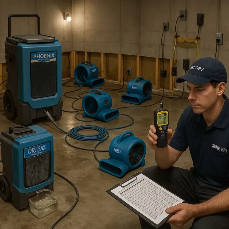 Structural Drying and Dehumidification process in Trenton, OH